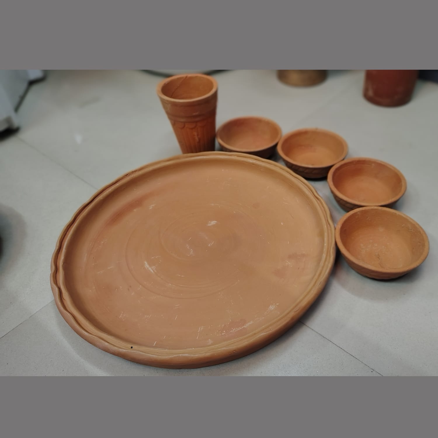 Traditional Terracotta Bhoger Thala- Perfect for the festive Season