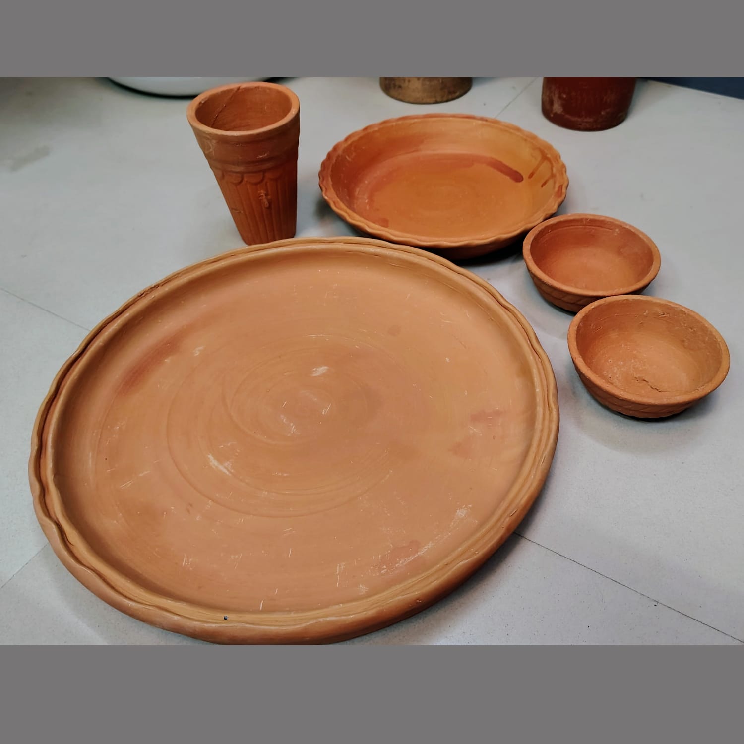 🌸 Traditional Terracotta Bhoger Thala – Perfect for the Festive Season 🪔