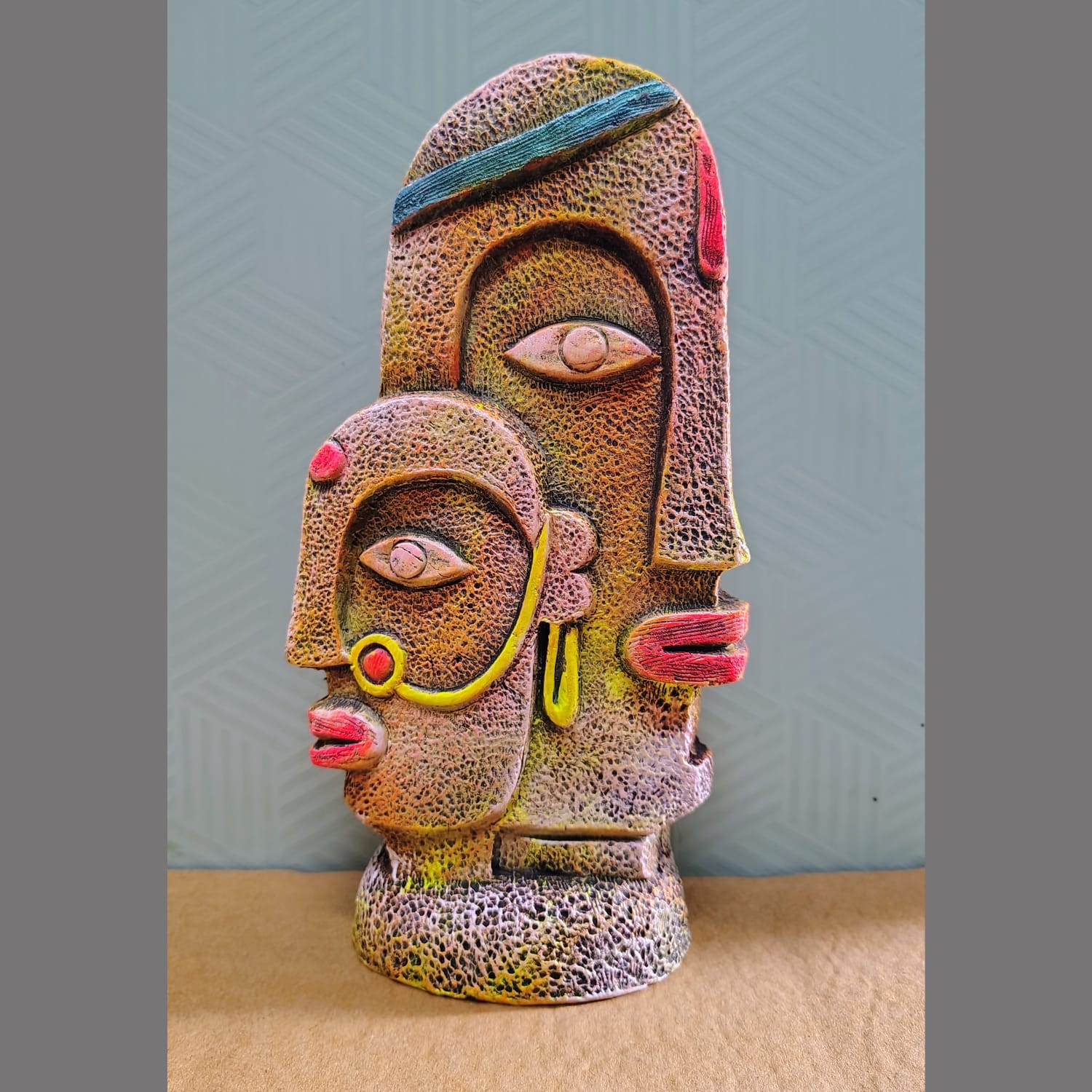 Terracotta Tribal Couple - Handcrafted artistic Flower vase