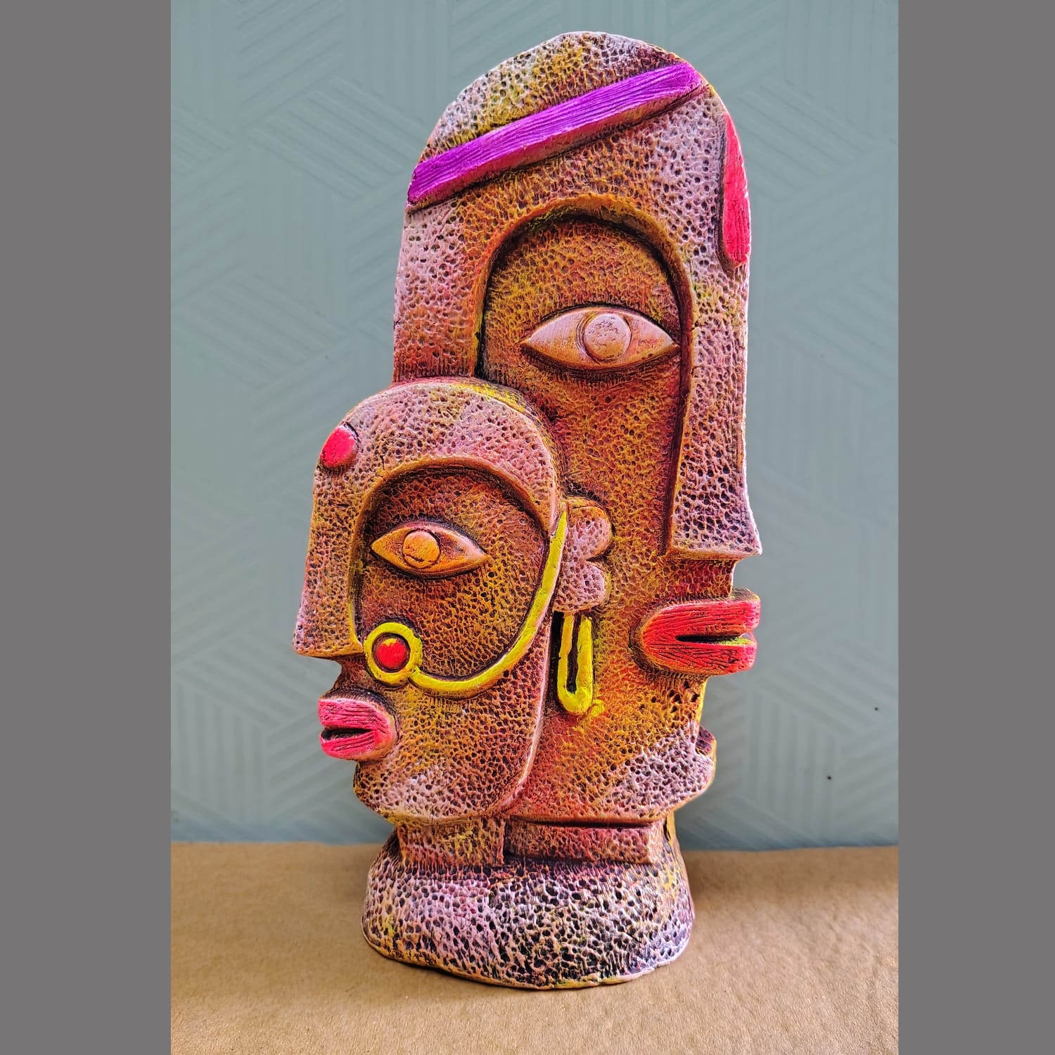 Terracotta Tribal Couple- Handcrafted Artistic Sculpture
