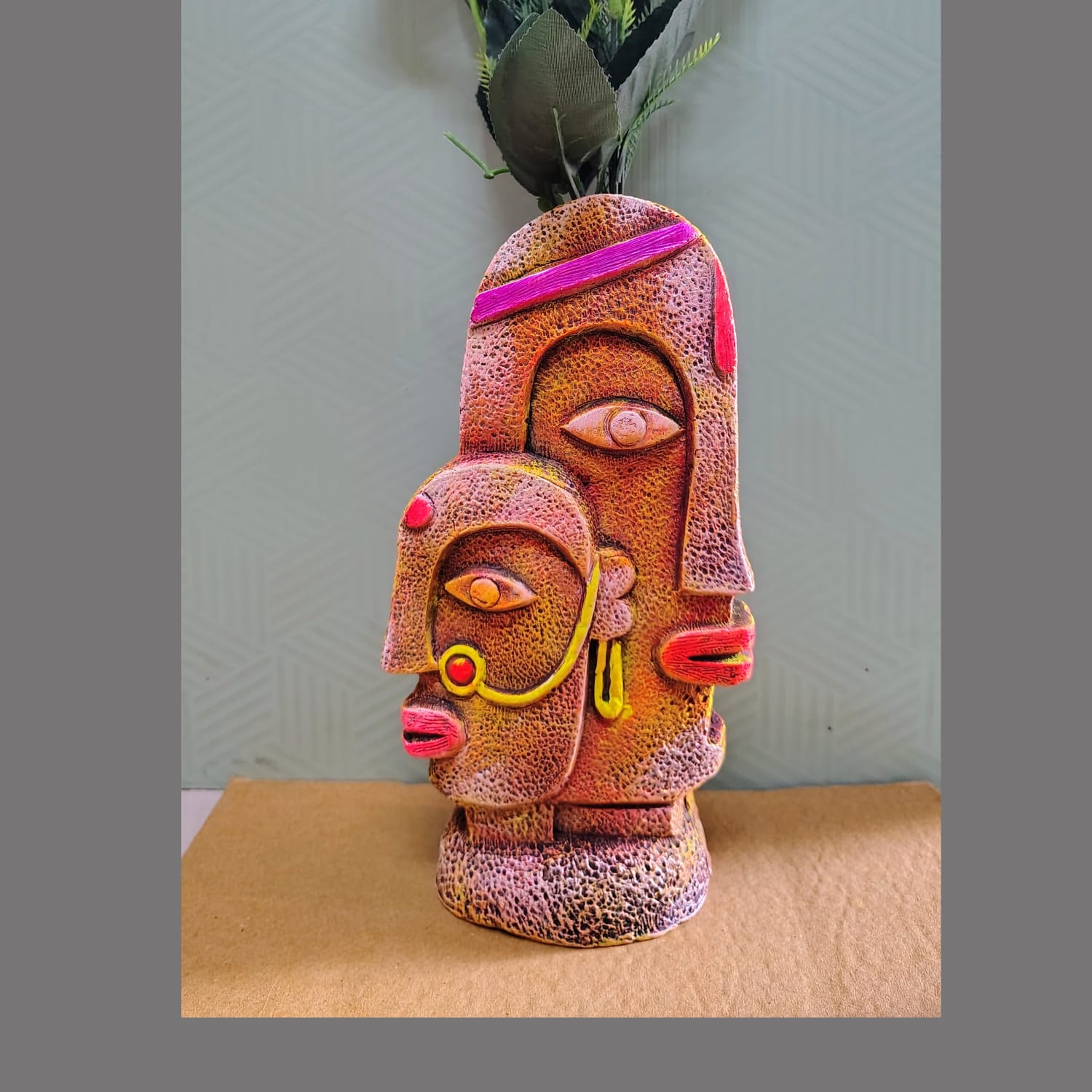 Terracotta Tribal Couple- Handcrafted Artistic Sculpture