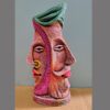 Terracotta Twin Face Artistic Flower Vase